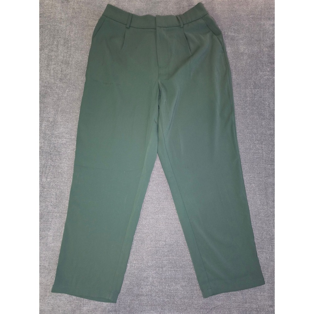 Halara Forest Green Pleated High Waisted Straight Leg Dress Pants Size L